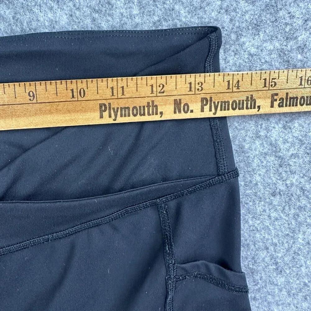 Free People FP Movement Shanti Straight Leg Pants Womens M Black Crossover Waist